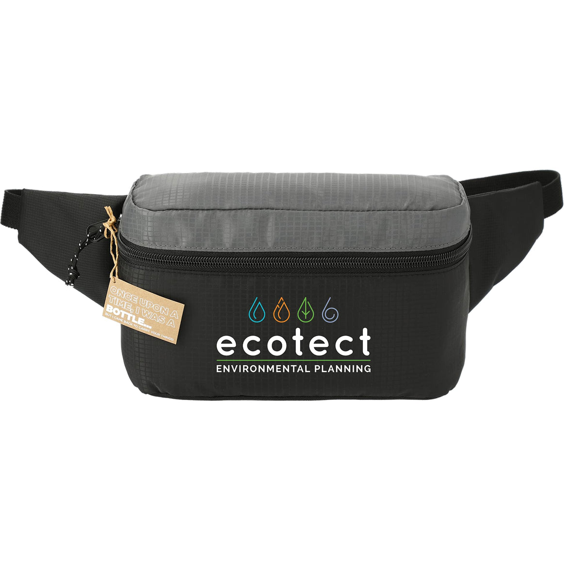 Trailhead Fanny Pack in Recycled Nylon Ripstop - Black/Gray - Front