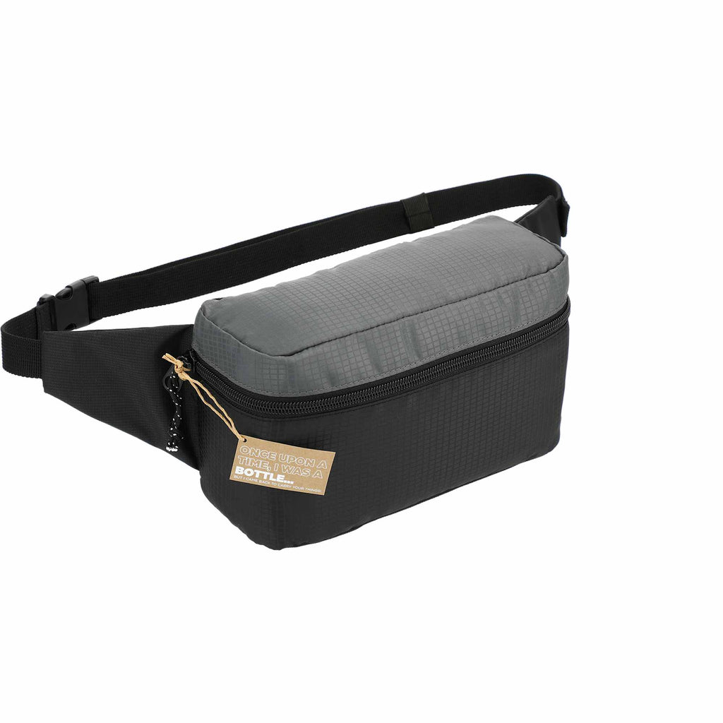 Trailhead Fanny Pack in Recycled Nylon Ripstop Transfer - Black/Gray - Right Angle 3