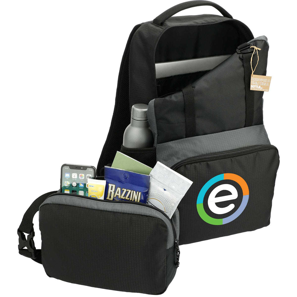 Trailhead Lightweight Backpack in Recycled Ripstop, 30L Embroidery - Black/Gray - Right Angle 2