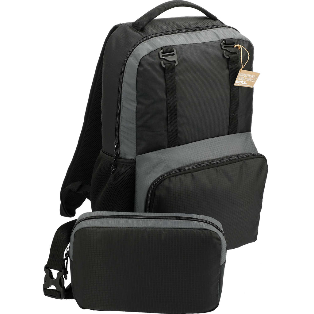 Trailhead Lightweight Backpack in Recycled Ripstop, 30L Embroidery - Black/Gray - Right Angle 3