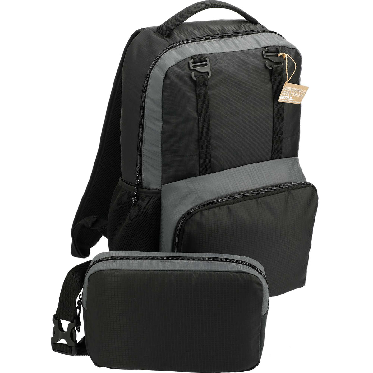 Trailhead Lightweight Backpack in Recycled Ripstop, 30L Embroidery - Black/Gray - Right Angle 3