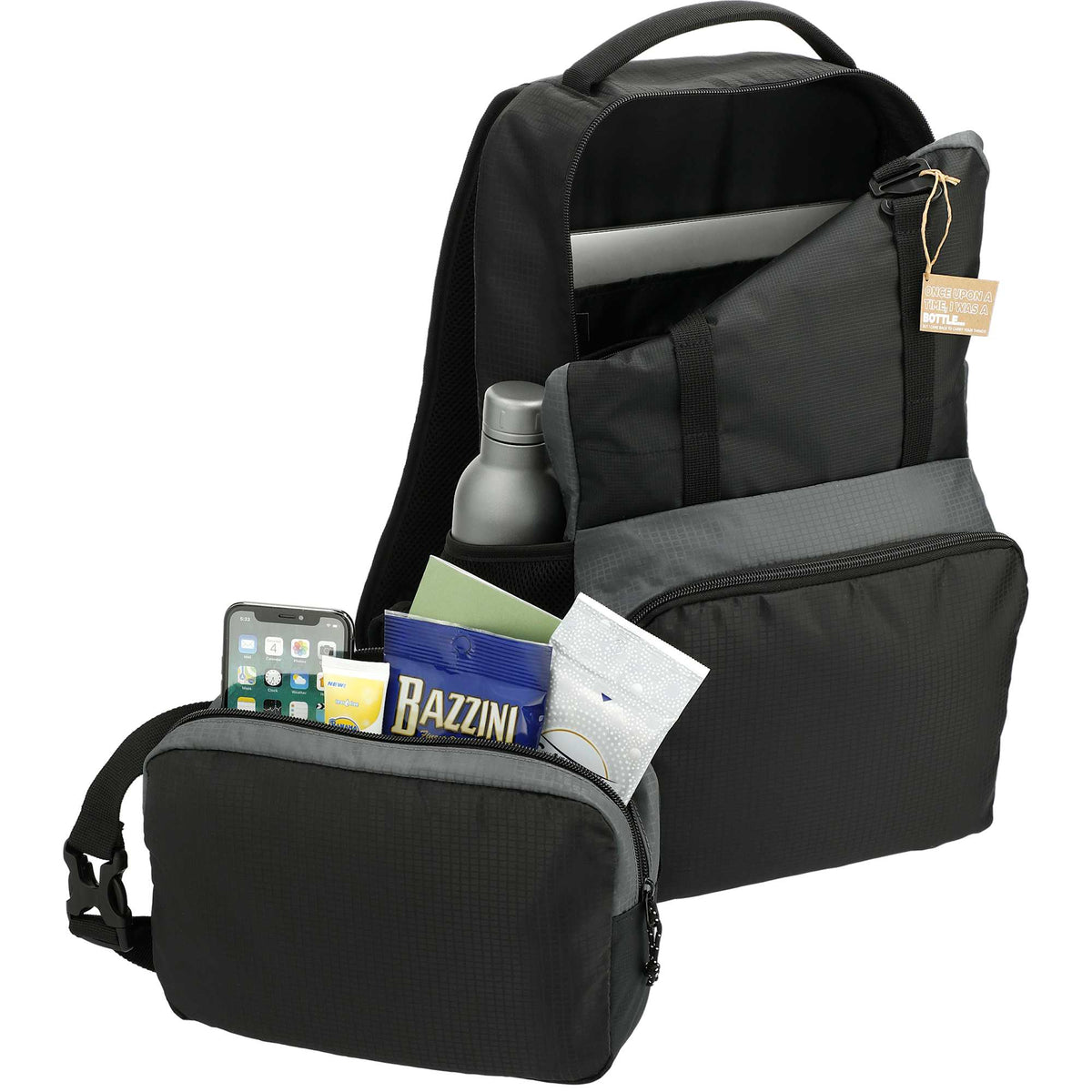 Trailhead Lightweight Backpack in Recycled Ripstop, 30L Embroidery - Black/Gray - Right Angle 4