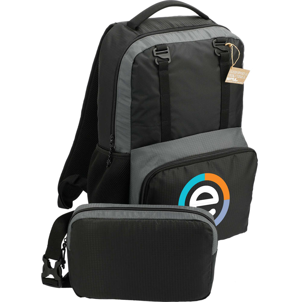 Trailhead Lightweight Backpack in Recycled Ripstop, 30L Embroidery - Black/Gray - Right Angle