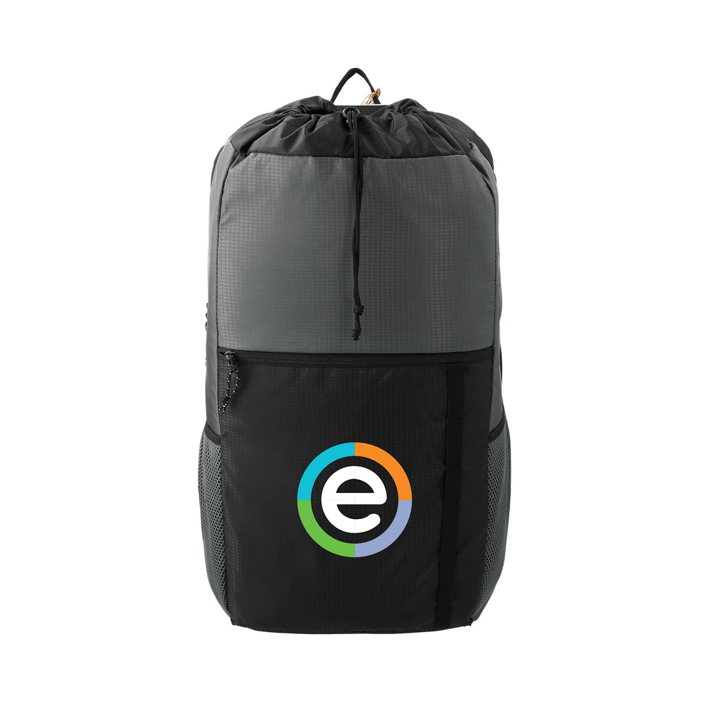 Trailhead Lightweight Cinch Pack in Recycled Nylon, 15L Transfer - Black/Gray - Front