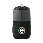 Trailhead Lightweight Cinch Pack in Recycled Nylon, 15L Transfer - Black/Gray - Front