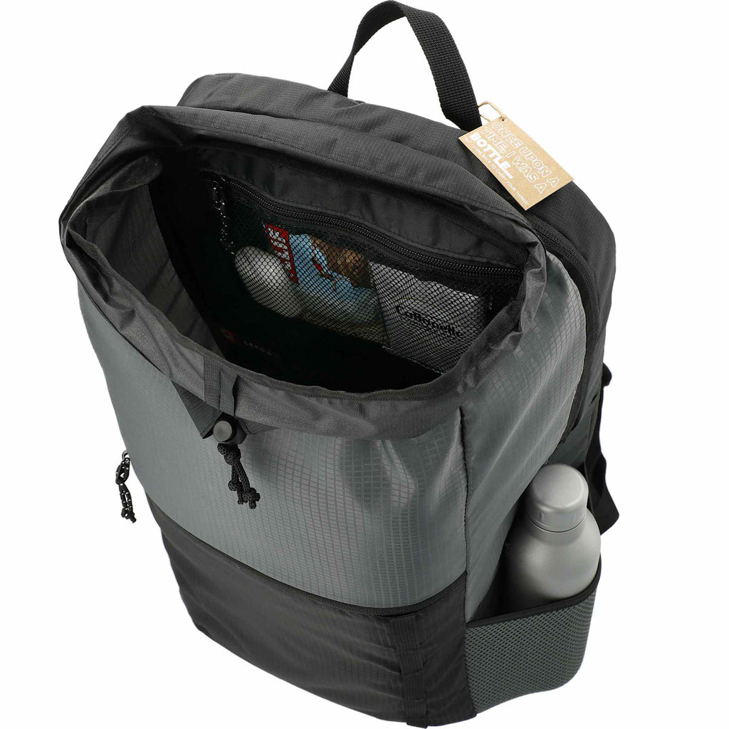 Trailhead Lightweight Cinch Pack in Recycled Nylon, 15L Transfer - Black/Gray - Left Angle