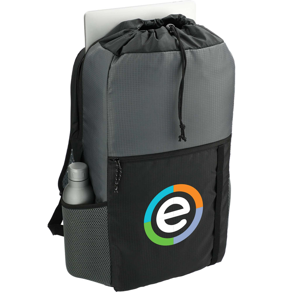 Trailhead Lightweight Cinch Pack in Recycled Nylon, 15L Transfer - Black/Gray - Right Angle 2