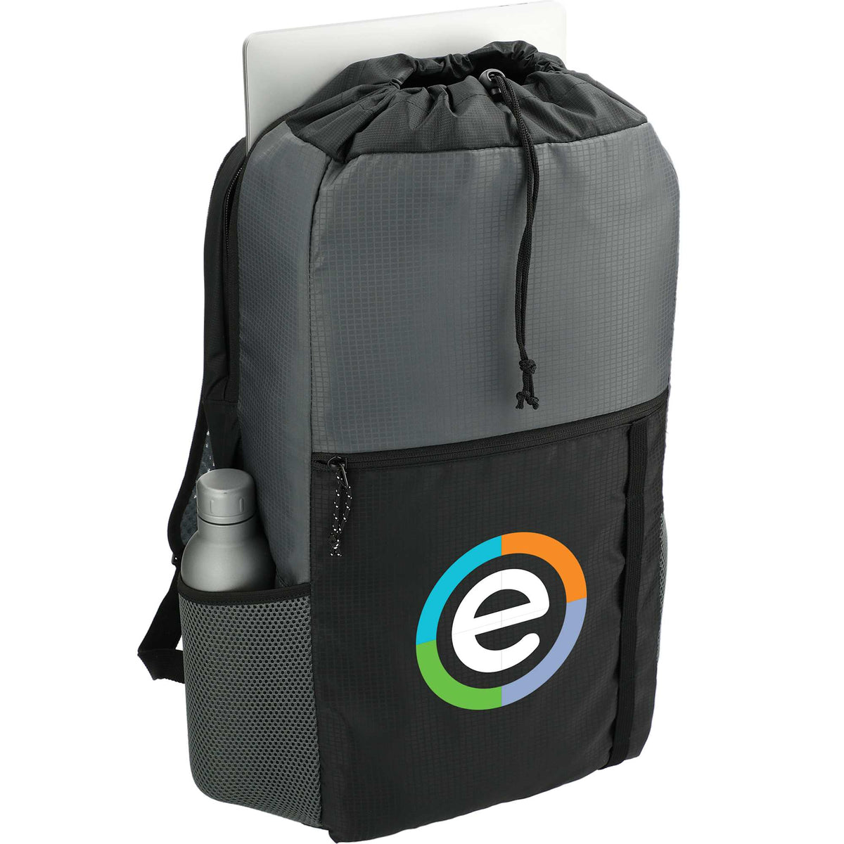 Trailhead Lightweight Cinch Pack in Recycled Nylon, 15L Transfer - Black/Gray - Right Angle 2
