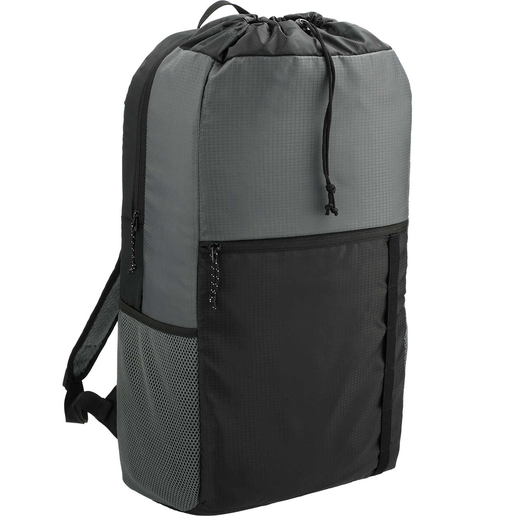 Trailhead Lightweight Cinch Pack in Recycled Nylon, 15L Transfer - Black/Gray - Right Angle 3