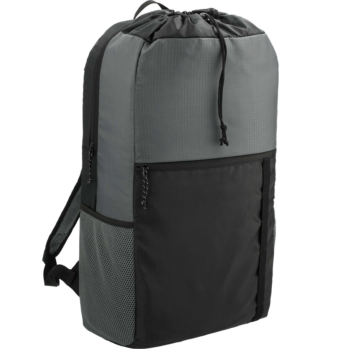 Trailhead Lightweight Cinch Pack in Recycled Nylon, 15L Transfer - Black/Gray - Right Angle 3