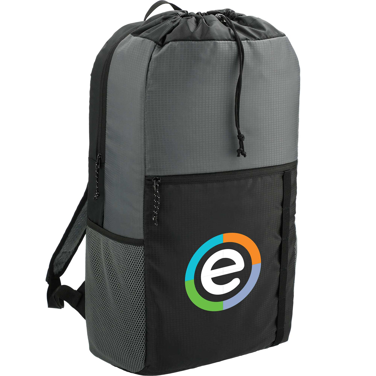 Trailhead Lightweight Cinch Pack in Recycled Nylon, 15L Transfer - Black/Gray - Right Angle