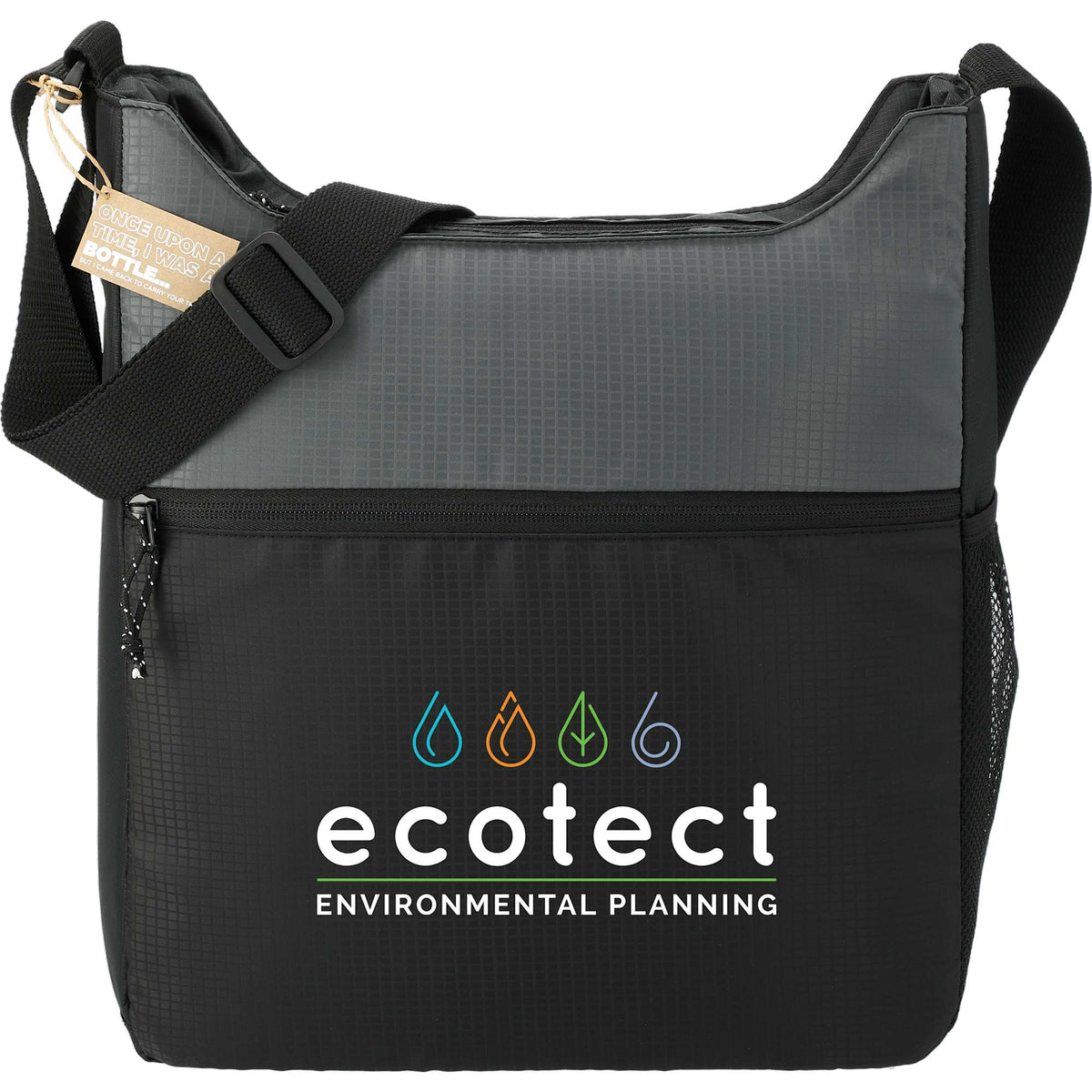 Trailhead Recycled Nylon Tote with 13 Inch Laptop Sleeve - Black/Gray - Front