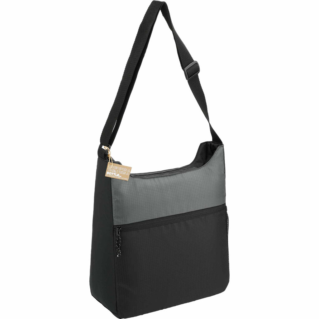 Trailhead Recycled Nylon Tote with 13 Inch Laptop Sleeve - Black/Gray - Right Angle 3