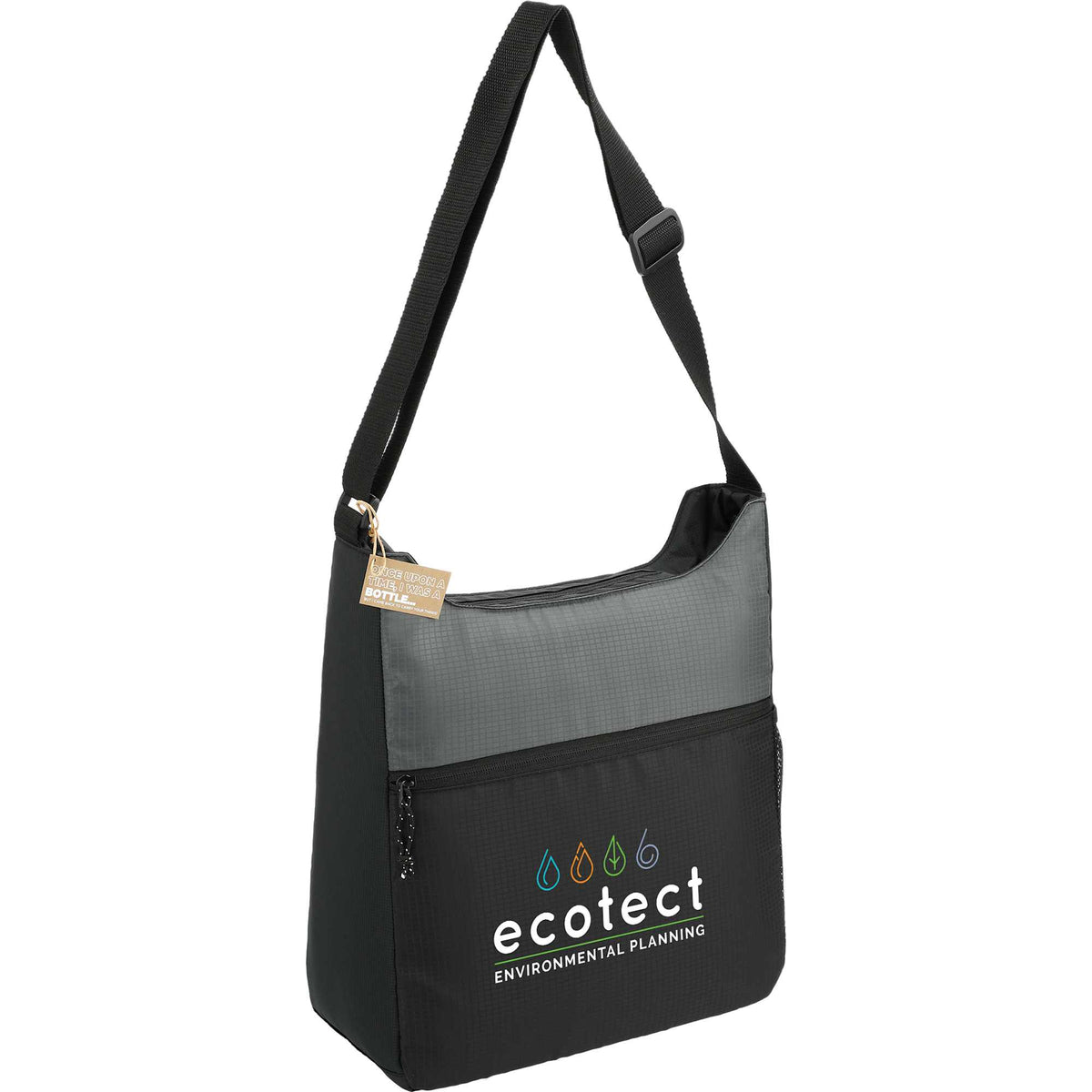 Trailhead Recycled Nylon Tote with 13 Inch Laptop Sleeve - Black/Gray - Right Angle