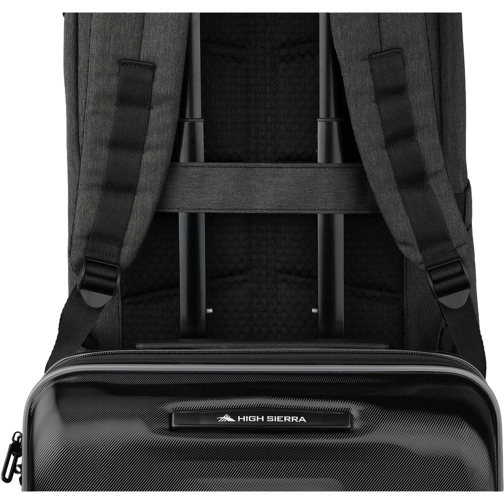 Trails Structured Laptop Backpack, 15 Inch Embroidery - Charcoal - Detail