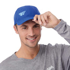 Transcend Lightweight Ball Cap with UPF 40+ Transfer - New Royal - Front On Model 2