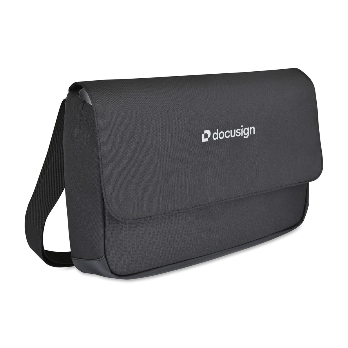 Transit Recycled Laptop Messenger Bag, 16 Inch Embroidery - Black - View 2