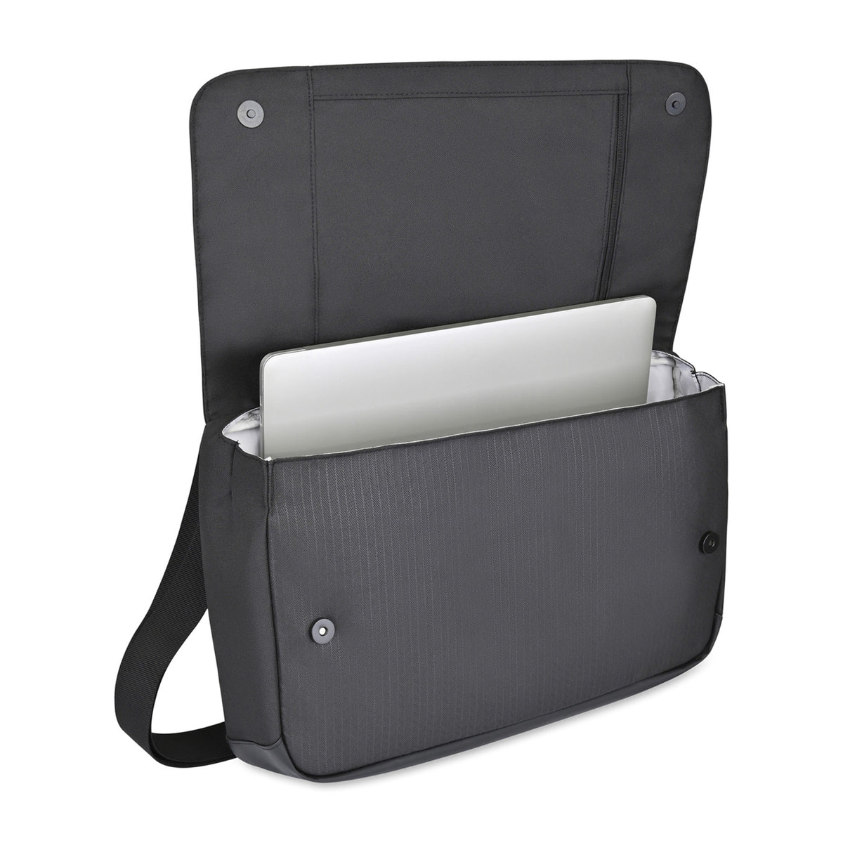 Transit Recycled Laptop Messenger Bag, 16 Inch Embroidery - Black - View 3