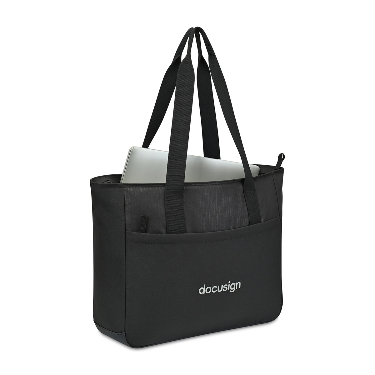 Transit Recycled Laptop Tote, 16 Inch Embroidery - Black - View 2