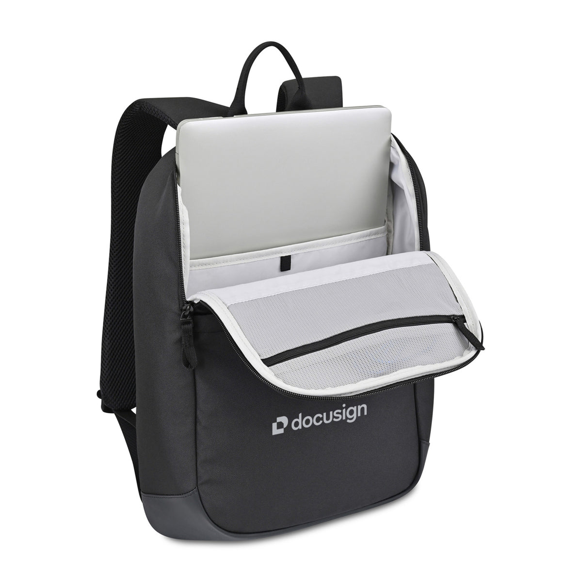Transit Recycled Slim Laptop Backpack with Slanted Base - Black - View 2