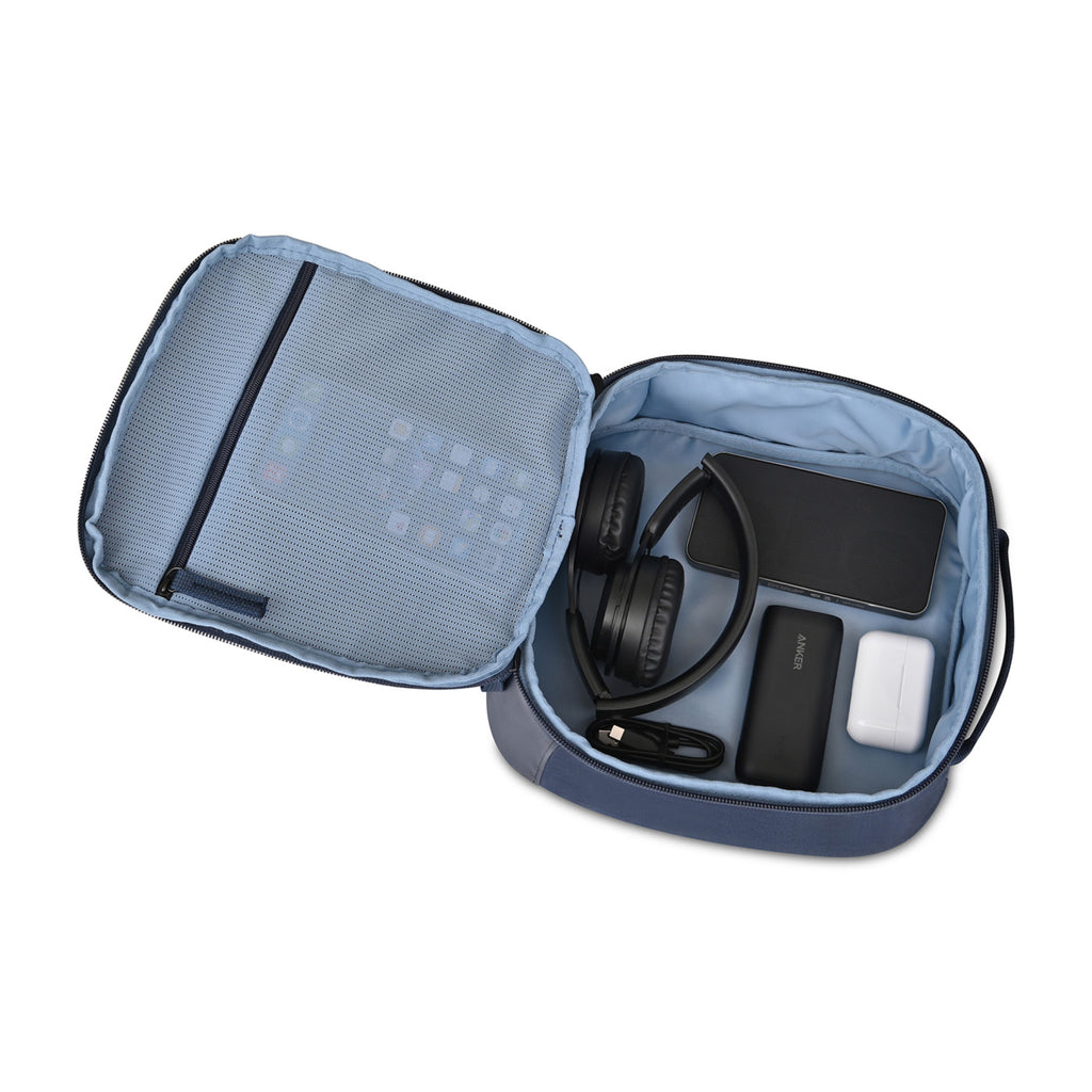 Transit Recycled Toiletry Bag with Wipe-Clean Base Transfer - Navy - View 3