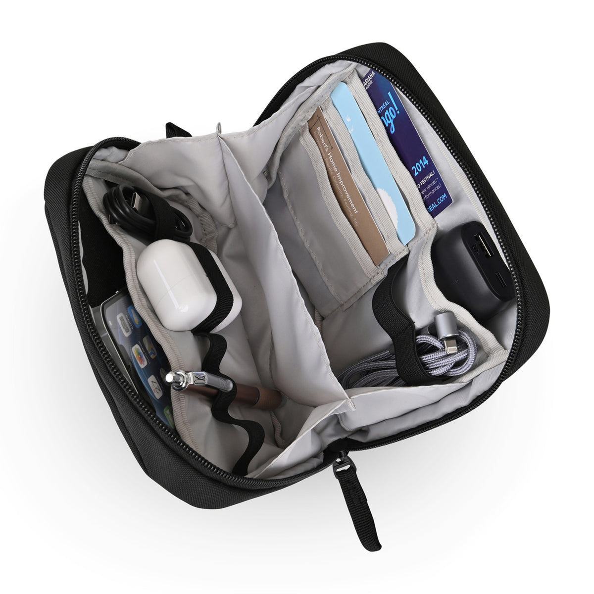 Transit Tech Organizer in Recycled PET Transfer - Black - View 2