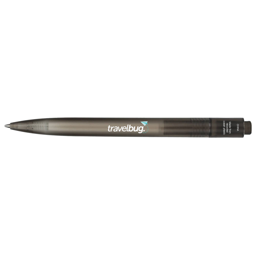 Translucent Gel Pen in Ocean Bound Plastic Full Color - Black - Back
