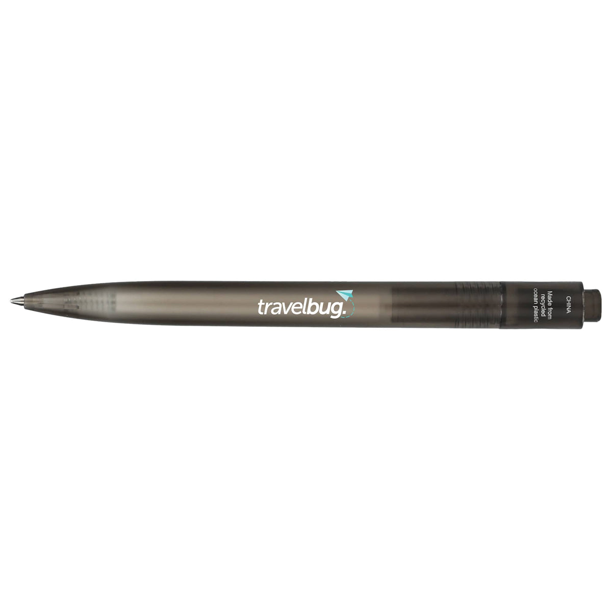 Translucent Gel Pen in Ocean Bound Plastic Full Color - Black - Back