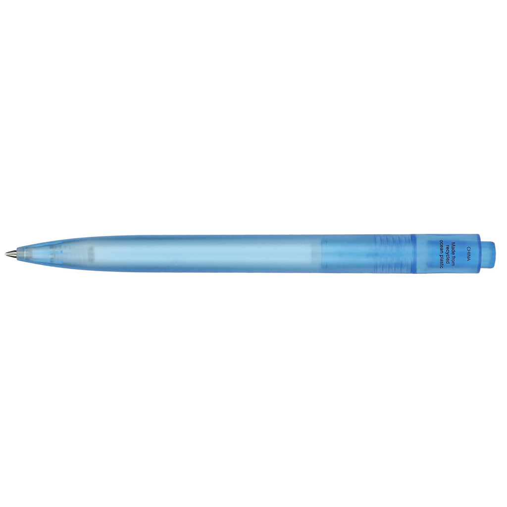 Translucent Gel Pen in Ocean Bound Plastic Full Color - Blue - Back 2