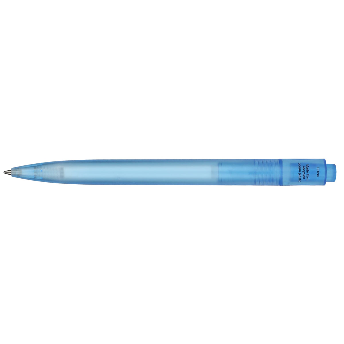 Translucent Gel Pen in Ocean Bound Plastic Full Color - Blue - Back 2