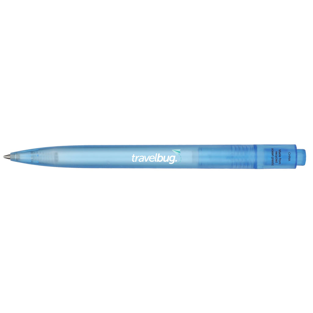 Translucent Gel Pen in Ocean Bound Plastic Full Color - Blue - Back