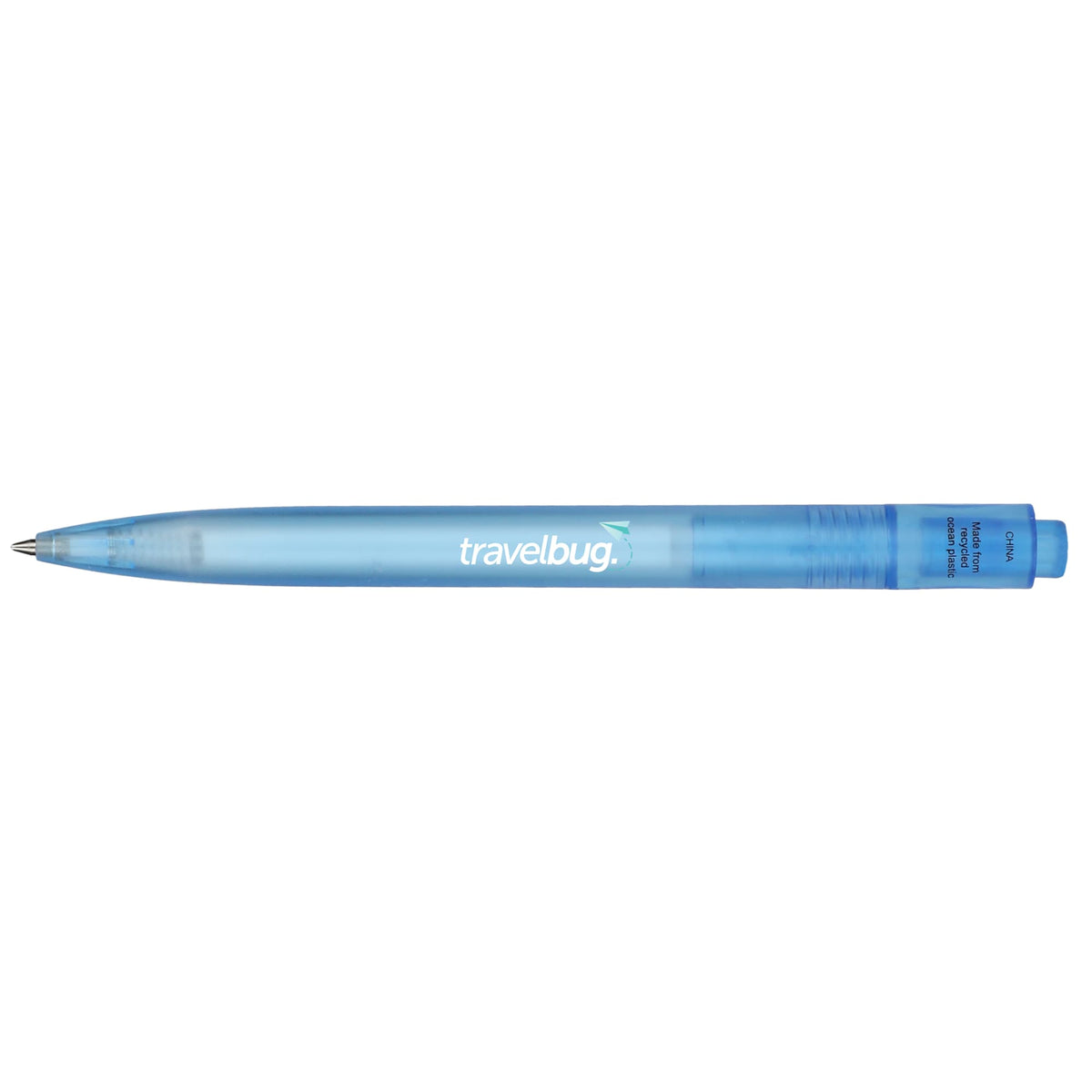 Translucent Gel Pen in Ocean Bound Plastic Full Color - Blue - Back