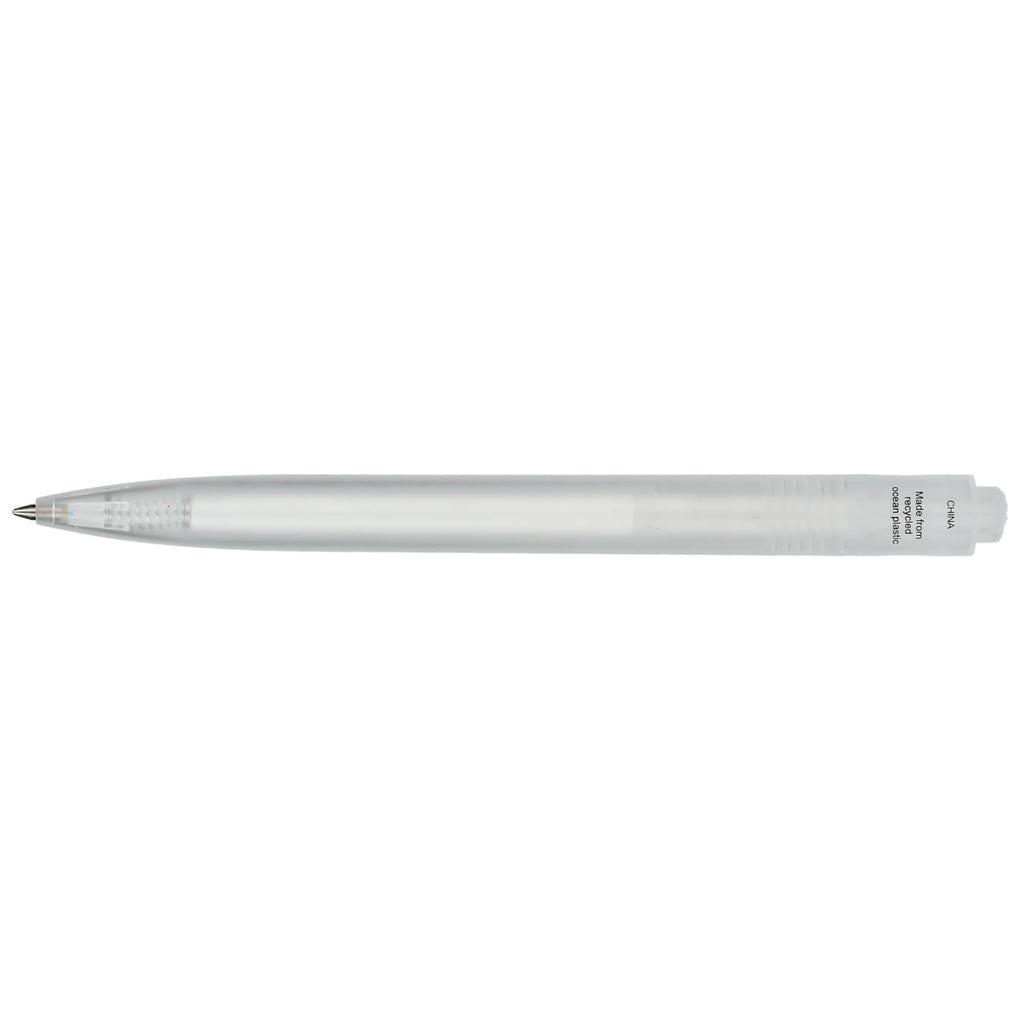 Translucent Gel Pen in Ocean Bound Plastic Full Color - Clear - Back 2