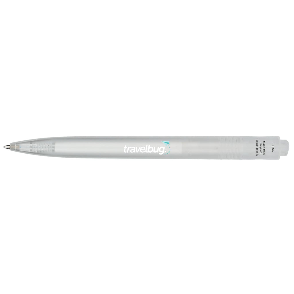 Translucent Gel Pen in Ocean Bound Plastic Full Color - Clear - Back