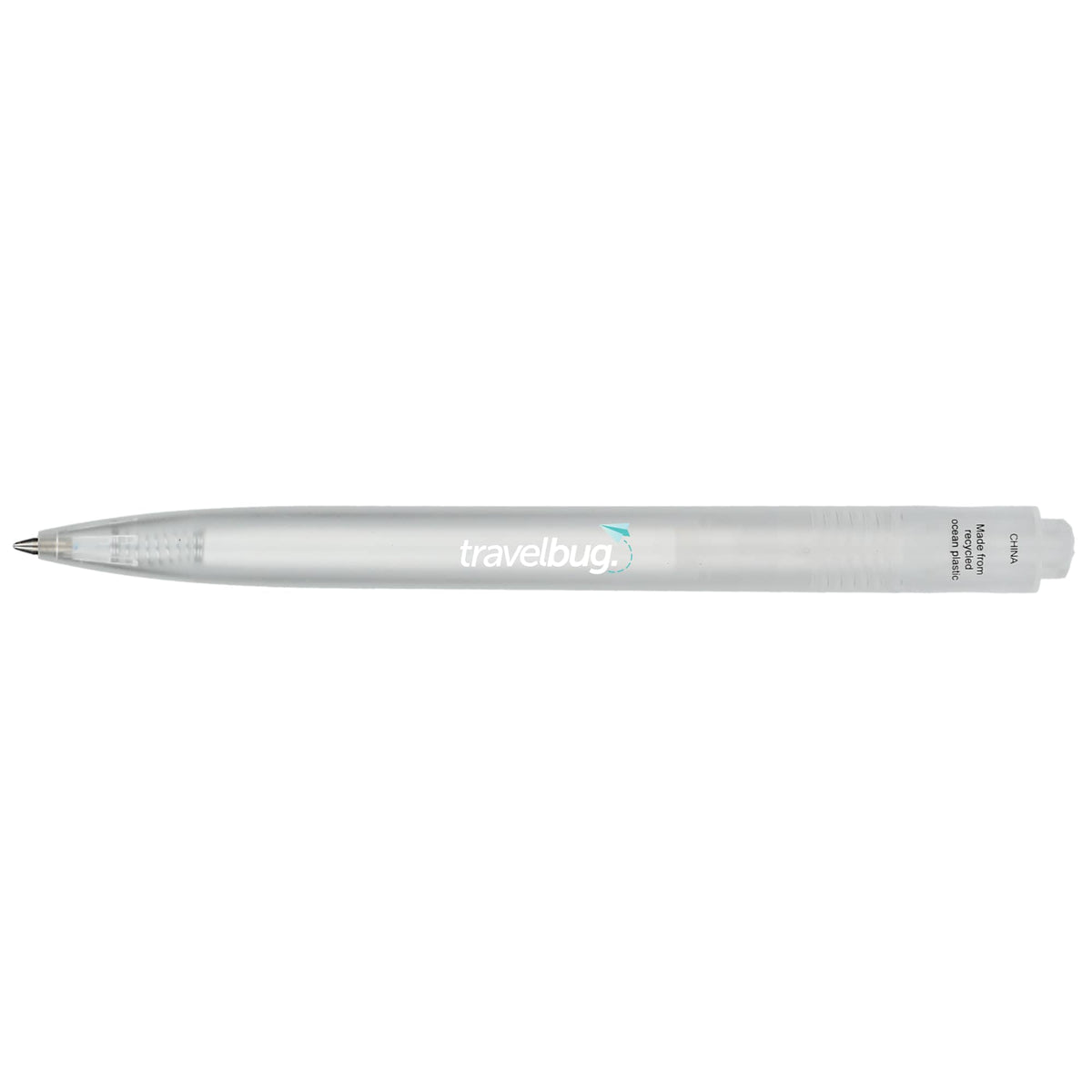 Translucent Gel Pen in Ocean Bound Plastic Full Color - Clear - Back