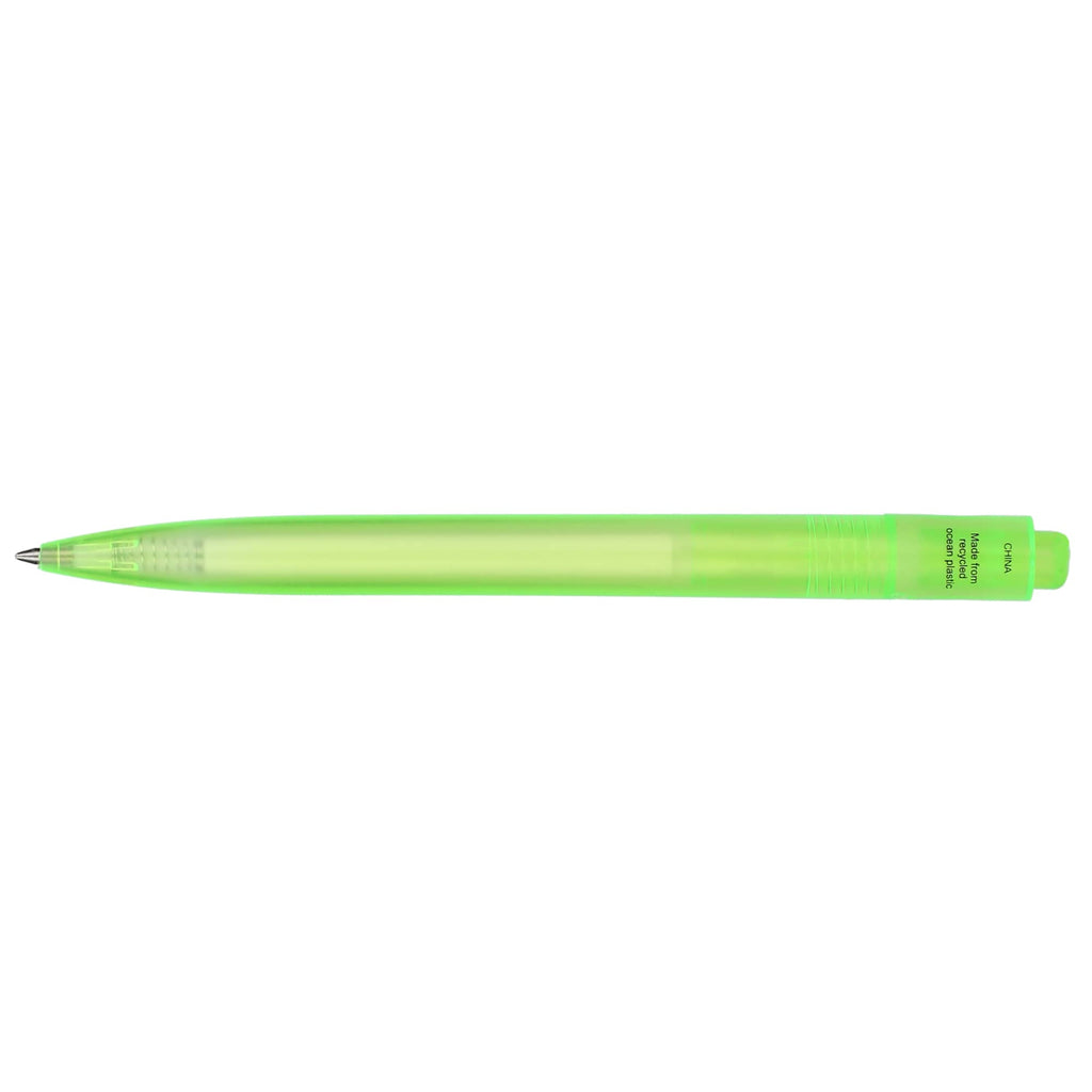 Translucent Gel Pen in Ocean Bound Plastic Full Color - Green - Back 2