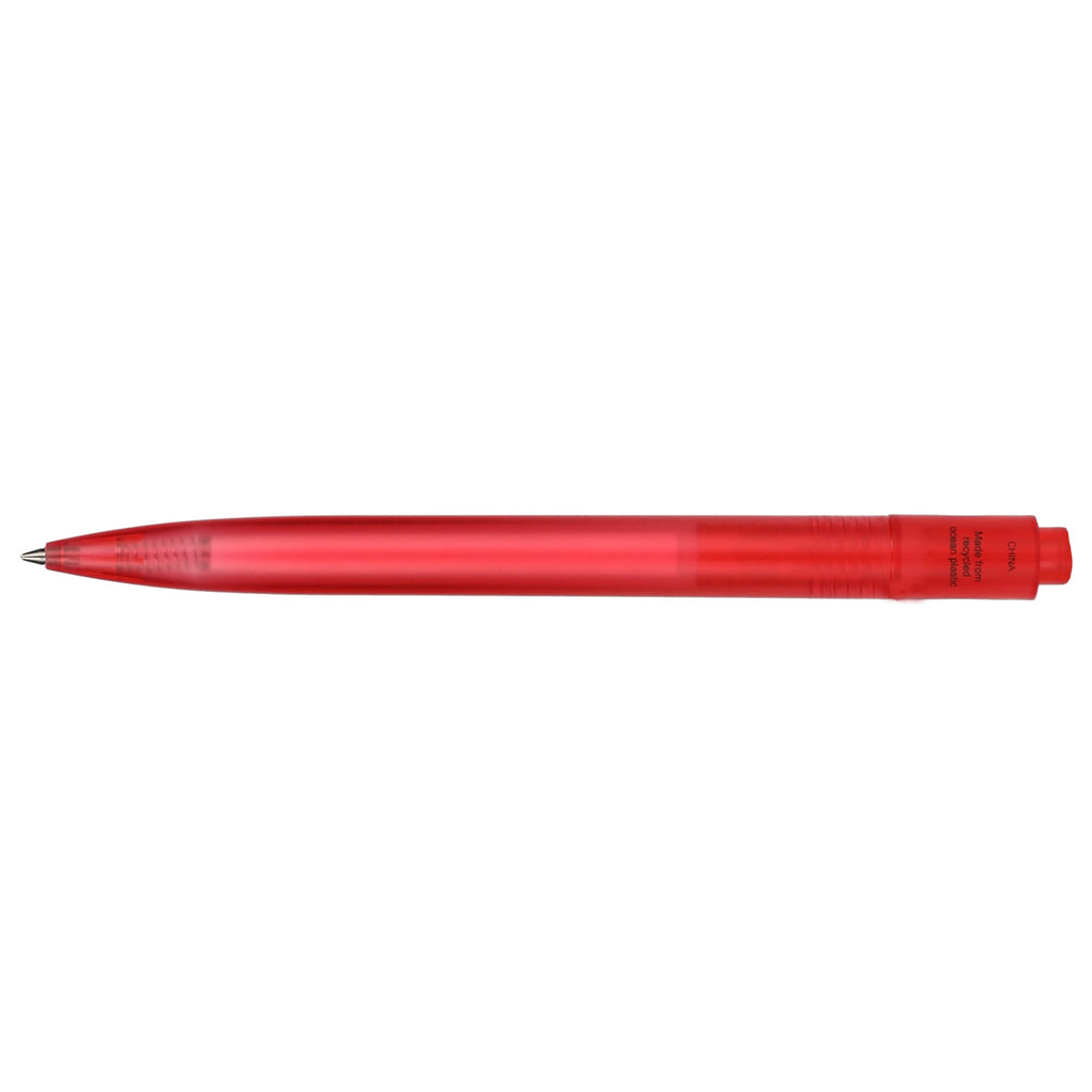 Translucent Gel Pen in Ocean Bound Plastic Full Color - Red - Back 2