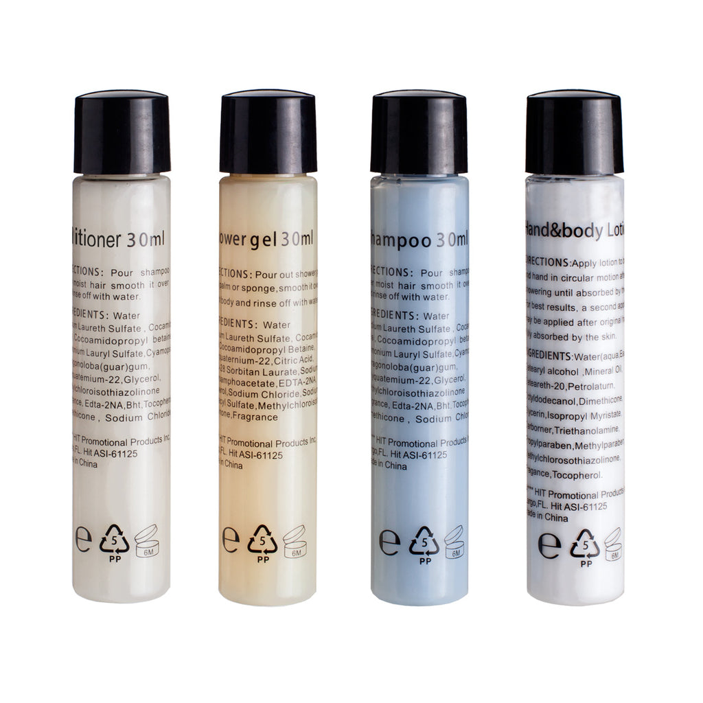 Travel Amenities Kit, Four Piece - Contents_Back