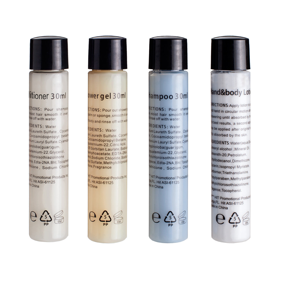 Travel Amenities Kit, Four Piece - Contents_Back