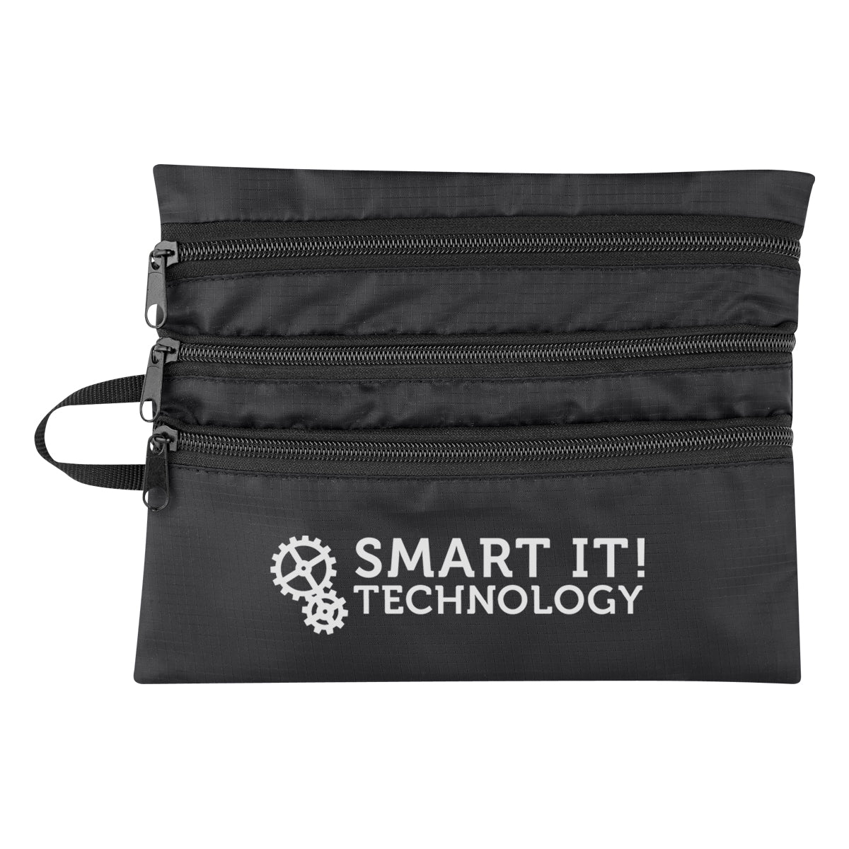 Travel Bag for Tech Accessories - Black - Silk Screen