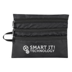 Travel Bag for Tech Accessories - Black - Silk Screen