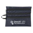 Travel Bag for Tech Accessories - Navy - Silk Screen