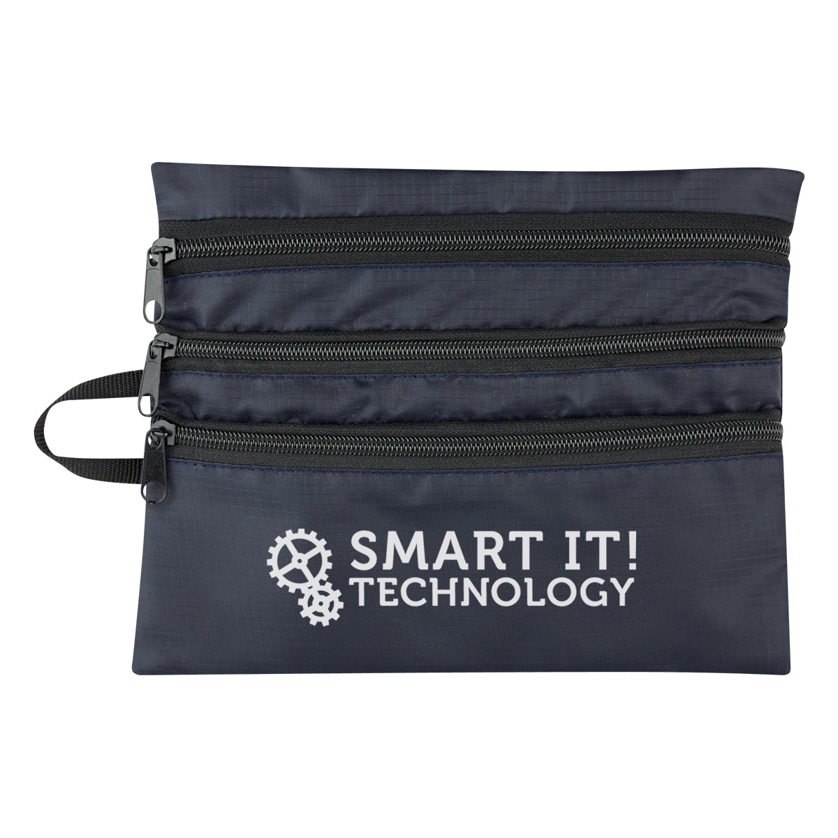 Travel Bag for Tech Accessories - Navy - Silk Screen