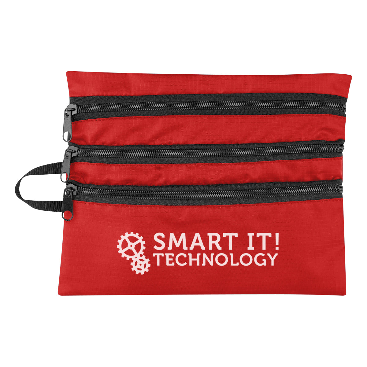 Travel Bag for Tech Accessories - Red - Silk Screen
