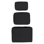 Travel Bag Set, Three Piece - Black - Back_Straight