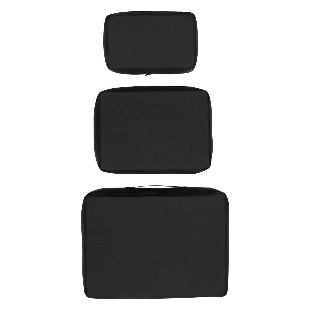 Travel Bag Set, Three Piece - Black - Back_Straight