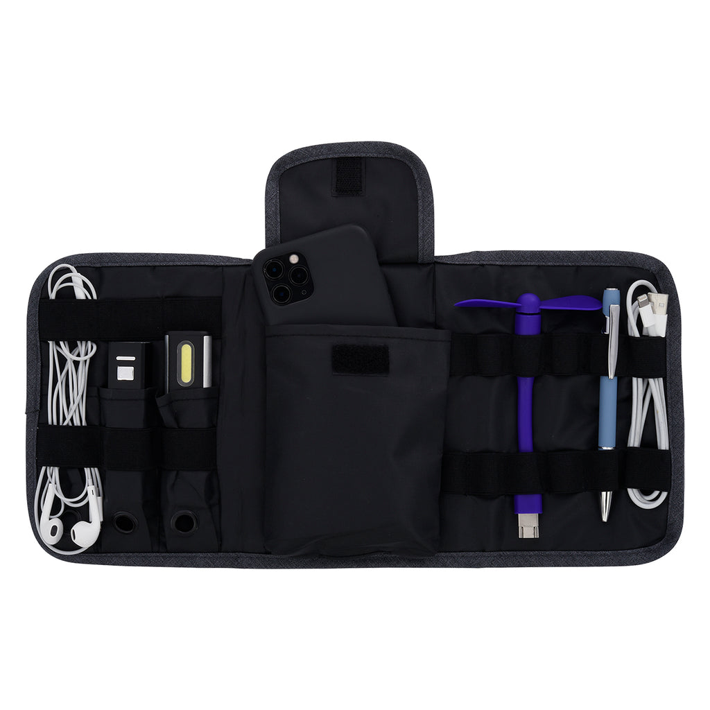 Travel Bag, Tech Savvy - Gray - Propped+2