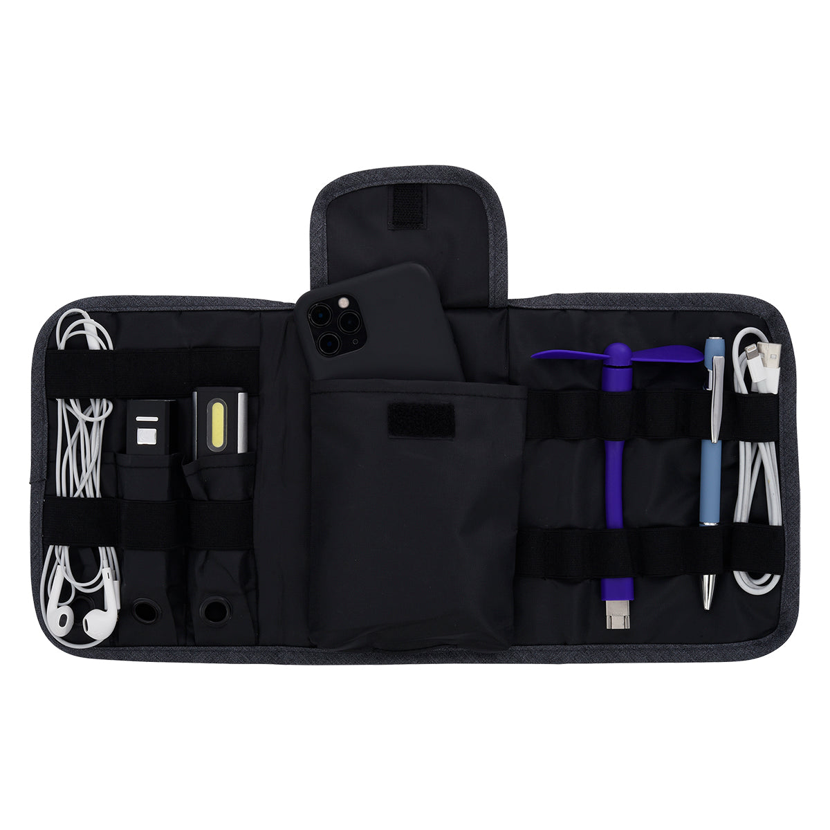 Travel Bag, Tech Savvy - Gray - Propped+2