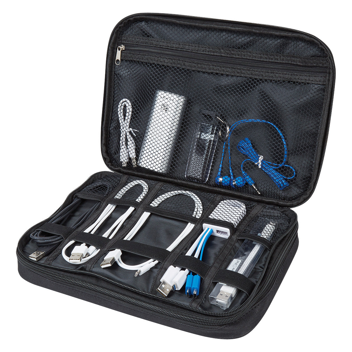 Travel Case for Electronics - Black - Inset