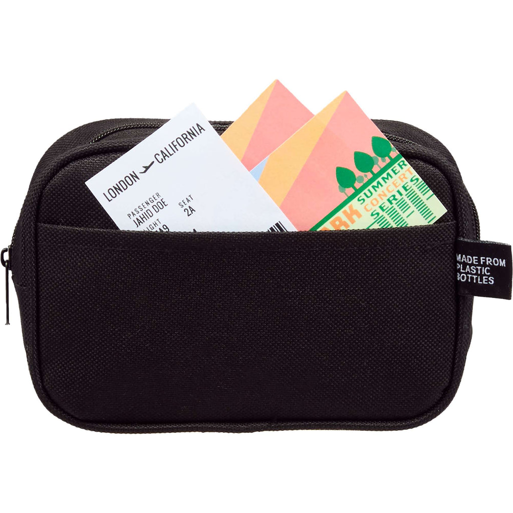Travel Comfort Kit with Neck Pillow in Recycled Pouch - Black - Photo 2